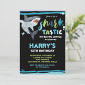 シャーク・タスティック誕生日パーティシャーク・ボーイズ・プールパーティー 招待状 (スタンド正面)