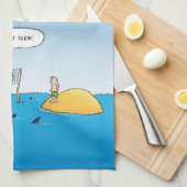 シャーク・バレーボールおもしろい・カートゥール キッチンタオル (四つ折り)