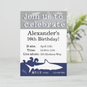 シャーク·バースデー·パーティーの招待 招待状 (スタンド正面)