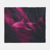 シャーク ピンク 50 x 60 フリースブランケット (正面(横))
