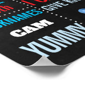 シャーク・ファースト誕生日の黒板の男の子のサイン ポスター (角)