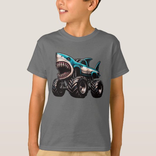 シャーク・モンスタートラック Tシャツ (正面)