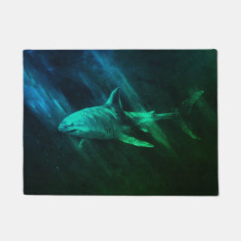 シャーク 青 緑 18 x 24 ドアマット