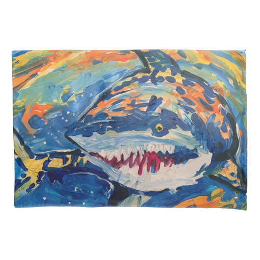 シャーク「Art by Kids」 枕カバー (正面)
