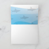 シャークinサンタハットクリスマスフォールディングホリデーカード シーズンカード (内部)