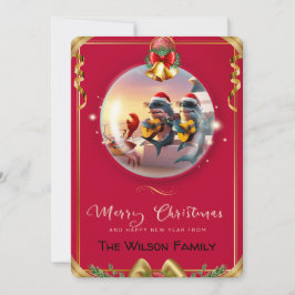 シャークnフレンズフラットホリデーカード シーズンカード