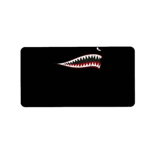 シャークP-40ワルホークノーズアートウィイ第2次世界大戦飛行機 ラベル (正面)