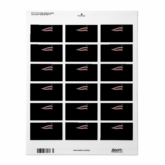 シャークP-40ワルホークノーズアートウィイ第2次世界大戦飛行機 ラベル (フルシート)