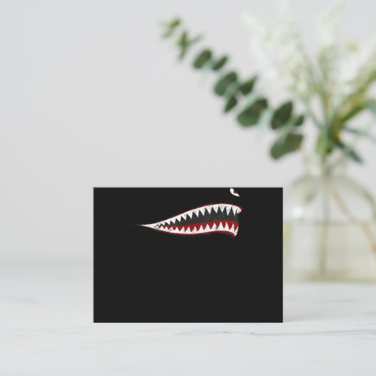 シャークP-40ワーホーク・ノーズアートWwii第2次世界大戦機 名刺 (スタンド正面)