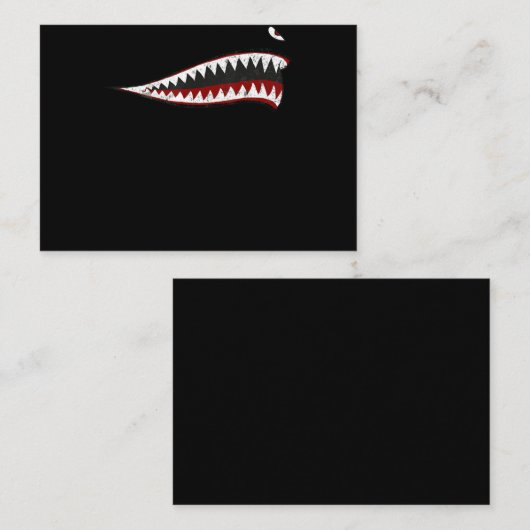 シャークP-40ワーホーク・ノーズアートWwii第2次世界大戦機 名刺 (正面/裏面)