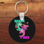 シャークvs恐竜Tレックスボクシング手袋子供へ男 キーホルダー (正面)