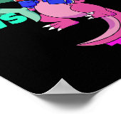 シャークvs恐竜Tレックスボクシング手袋子供へ男 ポスター (角)