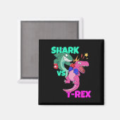シャークvs恐竜Tレックスボクシング手袋子供へ男 マグネット (正面/裏面)