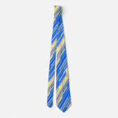 シャードジオメトストライプのリ対角線ブルー両面 ネクタイ (裏面)