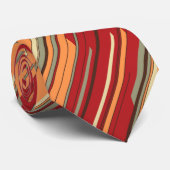 シャードジオメトストライプのリ対角線レッド両面 ネクタイ (ロール)