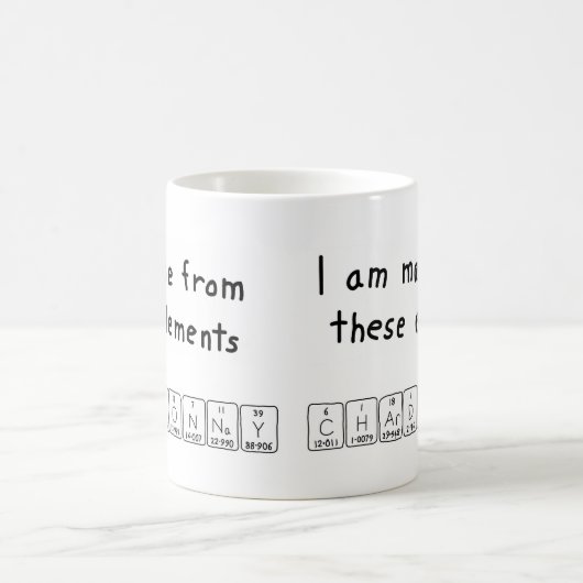 シャードネーワインの周期表の名前のマグ コーヒーマグカップ (中央)