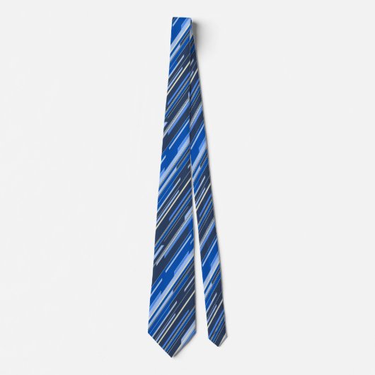 シャード幾何斜ストライプの斜めネイビー両面 ネクタイ (正面)
