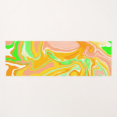 シャーバートカラーコーラルライムグリーンマーブル ヨガマット (正面(横))