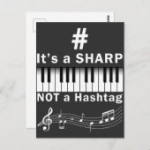 シャープではなくハッシュタグピアノプレーヤーのミュージシャンキーボード ポストカード (正面/裏面)