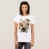 シャープなシルバーのGOLDEN ROSES Tシャツ (正面フル)