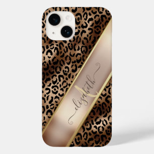 シャープなヒョウ柄 ブラックブロンズモノグラム Case-Mate iPhone 14ケース