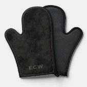 シャープなフェイク斑入りブラックポットホルダー 鍋つかみ (正面/裏面)