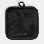 シャープなフェイク斑入りブラックポットホルダー 鍋敷き