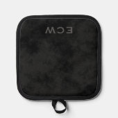 シャープなフェイク斑入りブラックポットホルダー 鍋敷き (正面)