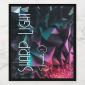 シャープなライトジオメトリックエッジ抽象芸術シェイプ ワインラベル (シングルラベル)