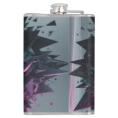 "シャープなライトジオメトリックシェイプ抽象芸術ネオンパープル フラスク (裏面)