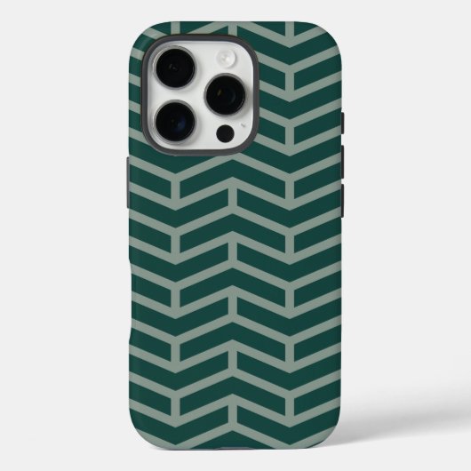 シャープな向かい合う矢印シェブロン2トーングリーン Case-Mate iPhoneケース (裏面)