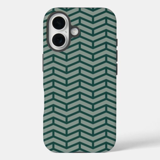 シャープな向かい合う矢印シェブロン2トーングリーン Case-Mate iPhoneケース (裏面)