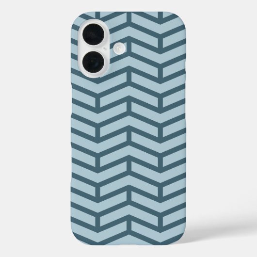 シャープな向かい合う矢印シェブロン2トーンブルー Case-Mate iPhoneケース (裏面)