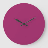 シャープな白い枠の滑らかな紫色の背景 ラージ壁時計 (正面)