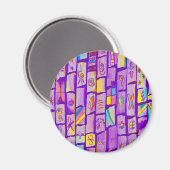 シャープな紫色のレンガ磁石 マグネット (正面/裏面)