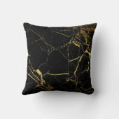 シャープな黒と金ゴールド大理石 クッション (裏面)