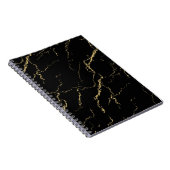 シャープな黒と金ゴールド大理石 ノートブック (右側)