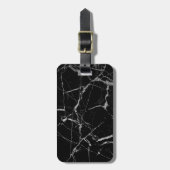 シャープな黒と銀の大理石 ラゲッジタグ (正面縦)