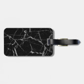 シャープな黒と銀の大理石 ラゲッジタグ (裏面横)