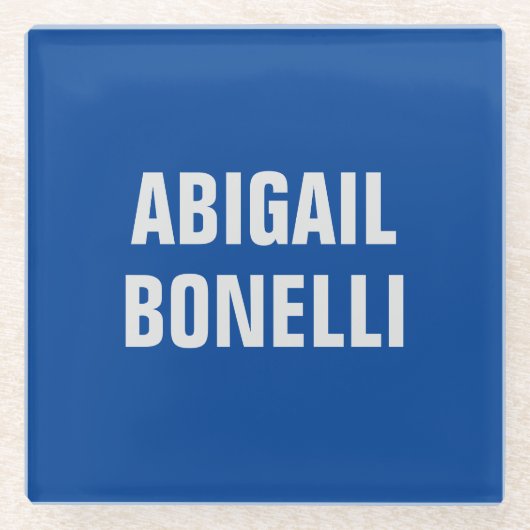 シャープはっきりしたカスタムミニマル名優秀青色 ガラスコースター (正面)