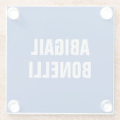 シャープはっきりしたカスタムミニマル名優秀青色 ガラスコースター (裏面)