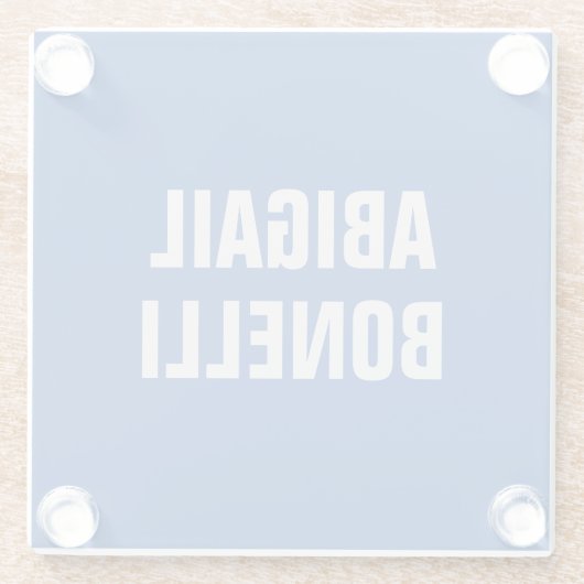 シャープはっきりしたカスタムミニマル名優秀青色 ガラスコースター (裏面)