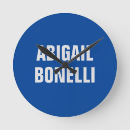 シャープはっきりしたカスタムミニマル名優秀青色 ラウンド壁時計