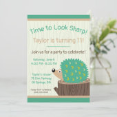 シャープを見る時間！キュートヘッジホッグ誕生日 招待状 (スタンド正面)