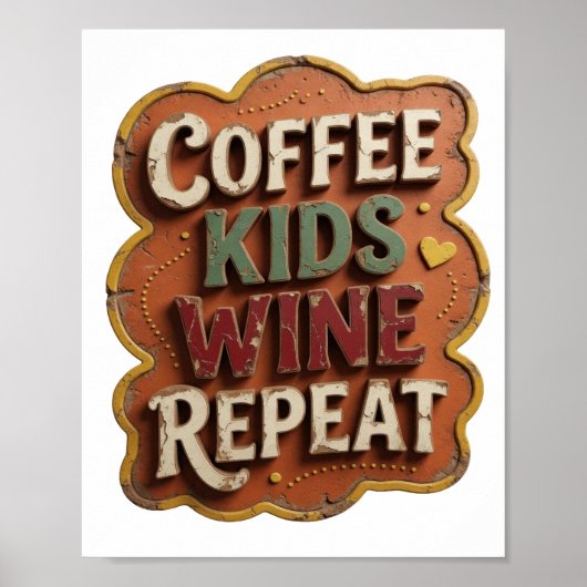 シャープオレンジ COFFEE KIDS WINE REPEAT ポスター (正面)