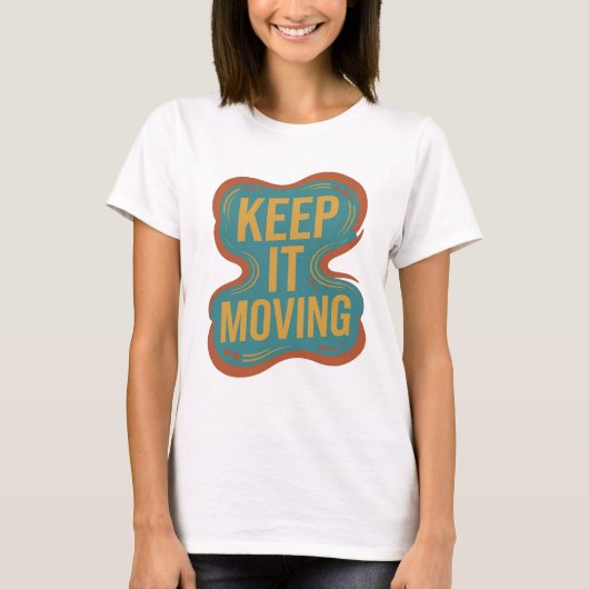 シャープオレンジKEEP IT MOVING オリジナルデザイン Tシャツ (正面)