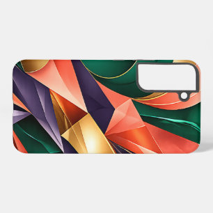 シャープグリーンゴールド抽象幾何学クリスタル SAMSUNG GALAXY S22+ケース