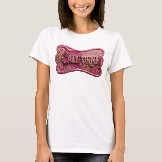 シャープゴールドのCALIFORNIAプリント v2 Tシャツ (正面)