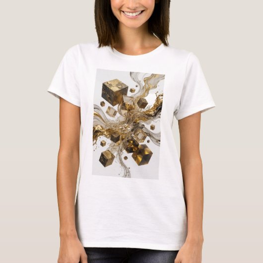 シャープゴールド 抽象芸術 オリジナルTシャツ Tシャツ (正面)