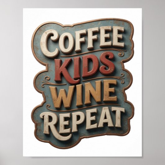 シャープゴールド COFFEE KIDS WINE REPEAT ポスター (正面)